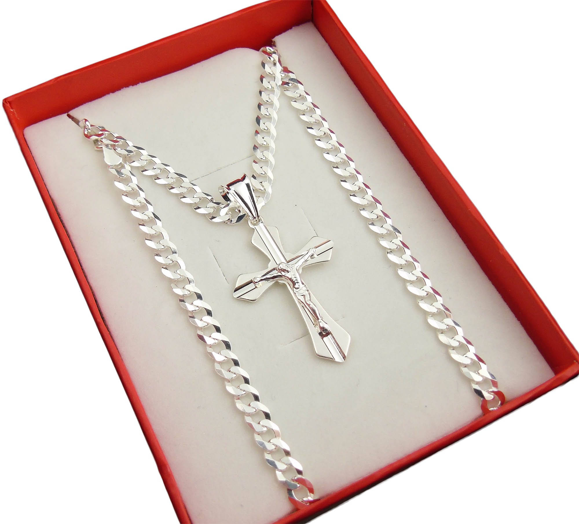 Серебряная цепочка с крестом мужская