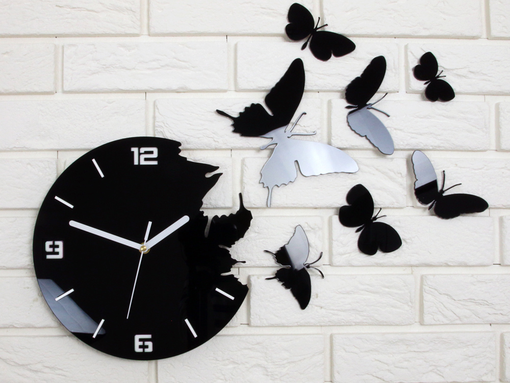 Часы настенные с бабочками своими руками
