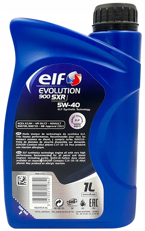 Kupit Elf Evolution 900 Sxr 5w40 1l Rn0710 Api Cf Sn S Dostavkoj V Rossiyu