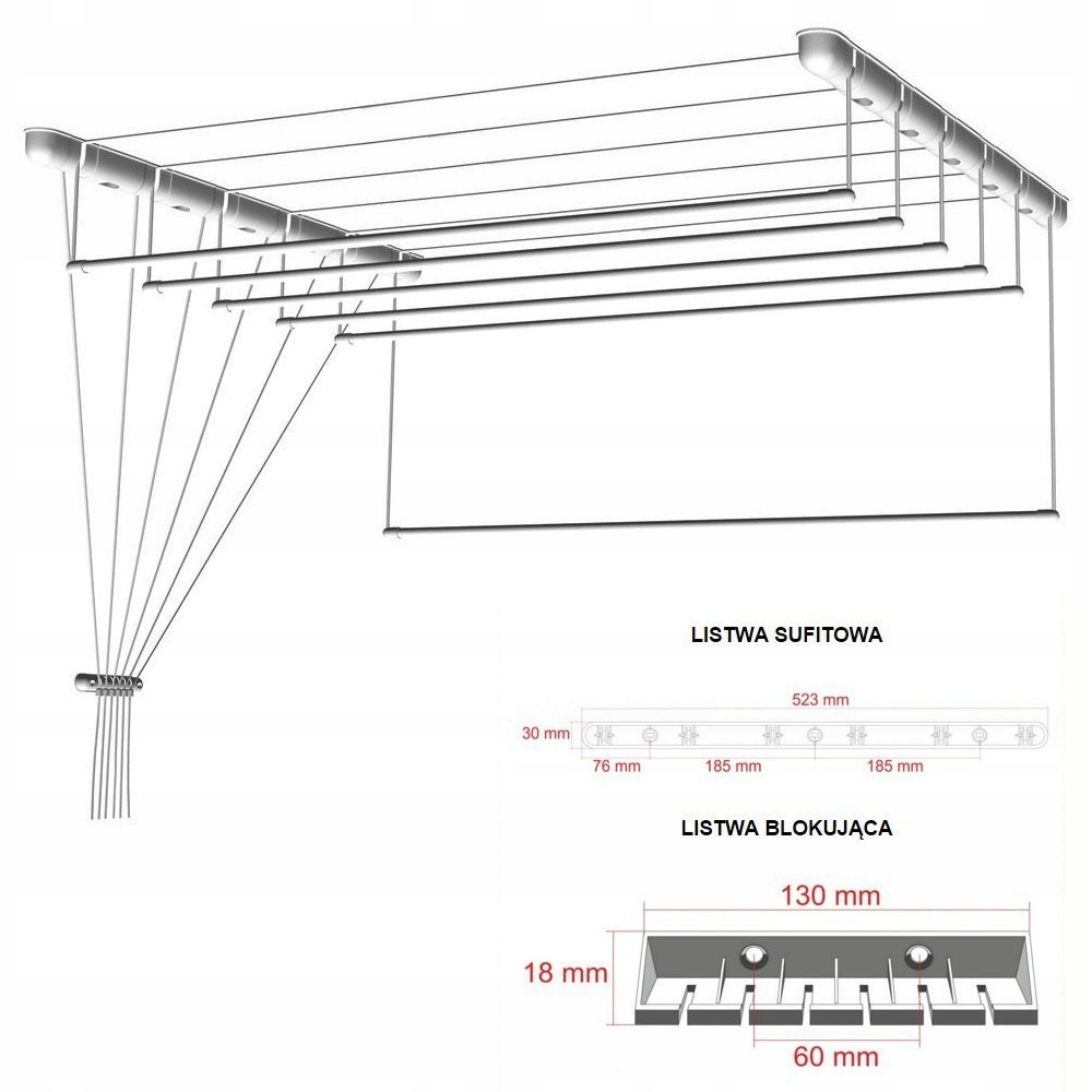 Лиана для сушки белья на балконе настенная размеры