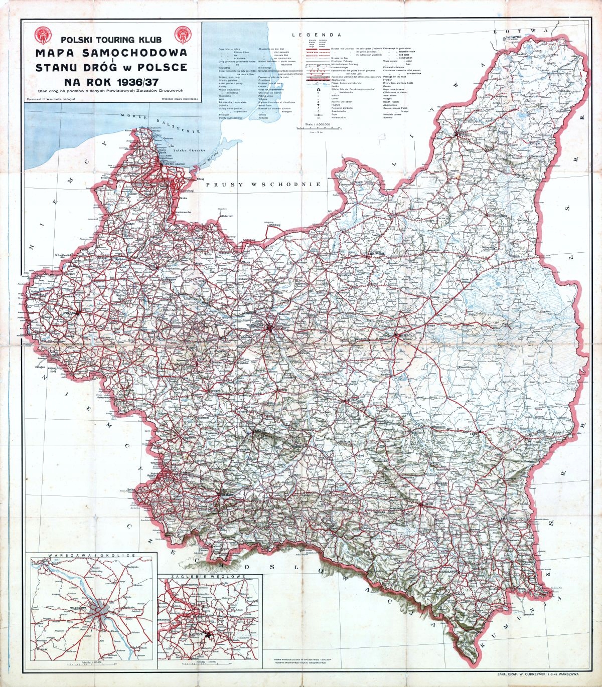 Польша карта 1939 с городами на русском