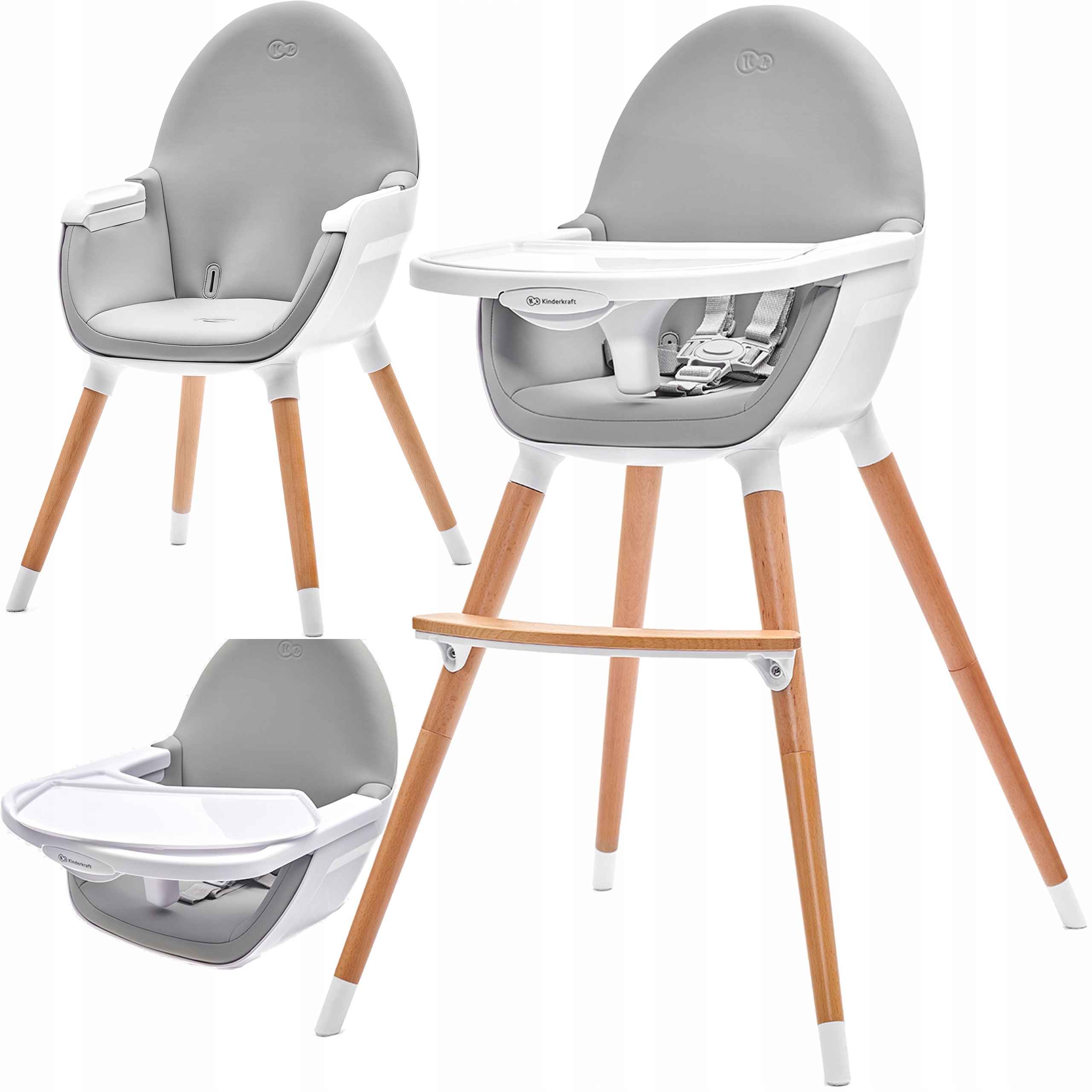 Стульчик для кормления kinderkraft fini grey