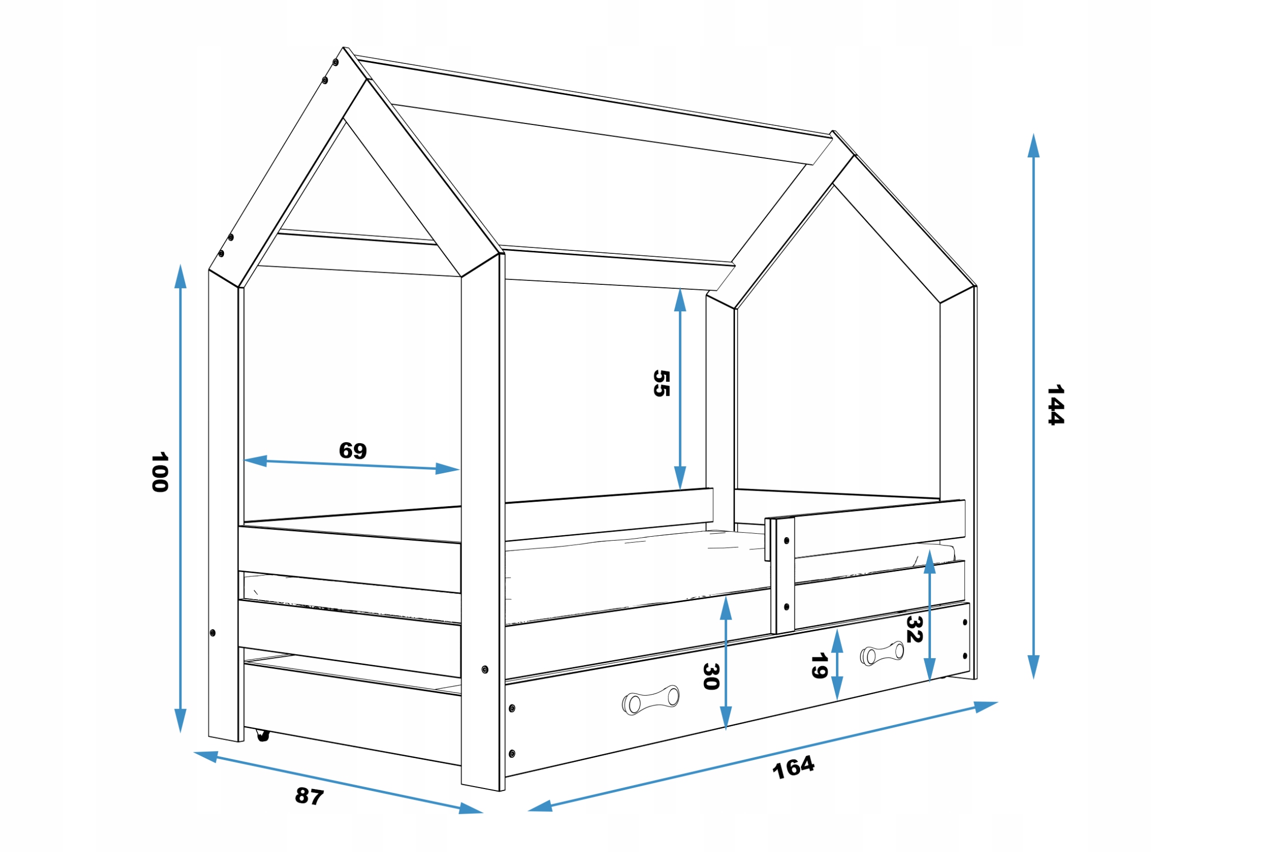 Кровать домик (80 х 180)