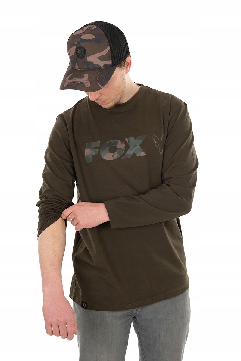 Рукав хаки. Fox chunk Camo Khaki, Edition long Sleeve. Футболка Carps.