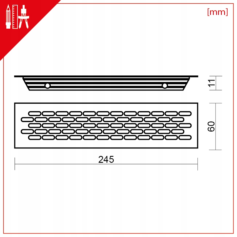 Купить ВЕНТИЛЯЦИОННАЯ РЕШЕТКА МЕТАЛЛИЧЕСКАЯ МЕБЕЛЬ ЧЕРНЫЙ 60X245 ...