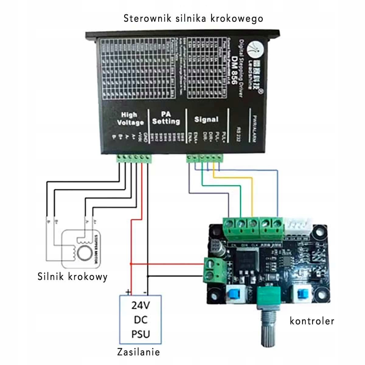 Схема подключения шагового двигателя к драйверу с контроллером