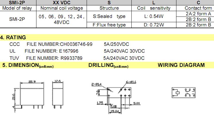 Smih 12vdc sl c схема включения