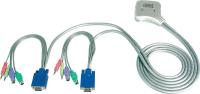 Digitus Mini KVM Switch 1User - 2PCs Srebrny przełącznik KVM