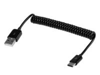 Kabel USB-C 3.1 typ C - USB sprężynka spirala 1 m