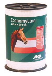 Pastuch taśma ogrodzeniowa dla koni na padok AKO Economy Line 200 m / 20 mm