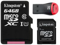 KINGSTON KARTA MICRO 64GB UHS + CZYTNIK KART MICRO