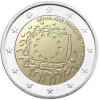 2 euro Francja 30 lat flagi UE 2015