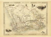 Южноафриканская карта Кейптауна, иллюстрированная Таллисом 1851 года.
