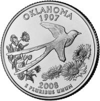 25 centów (2008) Stany USA - Oklahoma Mennica Denver