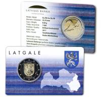 Латвия - 2 евро - регионы, Latgalia COIN CARD 2017