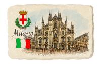 Магнит холодильник камень сувенир Милан Италия 197