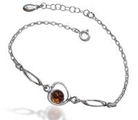 БРАСЛЕТ СЕРЕБРЯНЫЙ С ЯНТАРЕМ - СЕРЕБРО ЯНТАРЬ