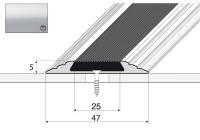 Алу пороговая планка A10 противоскользящая 120см серебро
