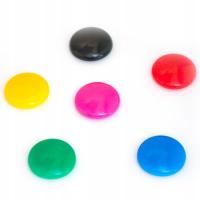 Magnesy okrągłe kolorowe 30mm mix kolorów 6 szt.