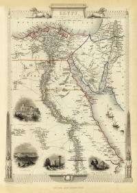 Египет Каир Александрия карта иллюстрированная 1851 г.