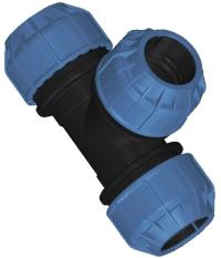 PE trójnik 40x40x40 na rurę PE40 skręcany iw083