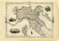 Италия Рим Венеция Турин карта иллюстрированная 1851 г.