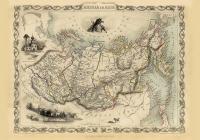 Россия азиатская Сибирь карта иллюстрированная 1851 г.