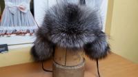 Папаха ушанка из серебряной лисы