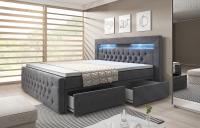 Континентальная кровать ARONA 180/200 со светодиодными ящиками