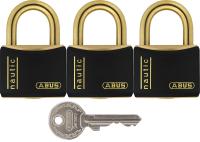 ABUS 3 KŁÓDKI NA 1 KLUCZ SYSTEM JEDNEGO KLUCZA 718/30 MARINE 3x30 4 KLUCZE
