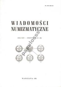 Wiadomości Numizmatyczne - 1981 rok - nr 3-4