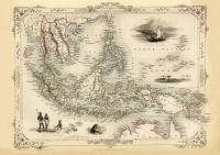 Малайский полуостров карта, иллюстрированная Таллисом 1851 г.