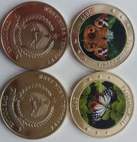 WEST NUSA 2017 бабочки цвет набор из 2 монет