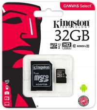 Kingston карта памяти 32 ГБ MICRO SD C10 адаптер