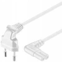 Кабель питания восьмой C7 Goobay угловой белый 2 м