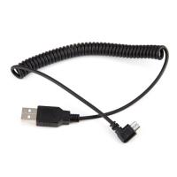 Угловой кабель USB-MicroUSB пружинная спираль 1 м