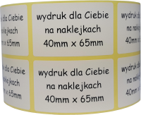 etykiety z nadrukiem naklejki personalizowane projekt i druk 40/65mm TTR