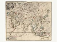 Азия Китай Япония богато украшенная карта Senex 1721