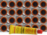 ZESTAW NAPRAWCZY DĘTEK ŁATKI 48 sztuk KLEJ DĘTEK 20ml.