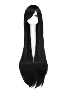Женский парик длинный черный 100 см косплей аниме длинные волосы прямые брюнетки