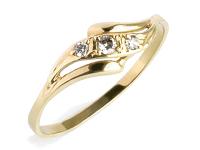 Pierścionek złoty 333 z cyrkoniami 3-pol. dla kobiet
