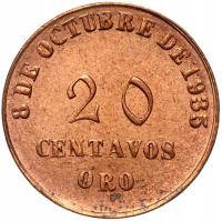 Peru - moneta - 20 Centavos 1935 - Lima - POMNIK GRAU - RZADKA