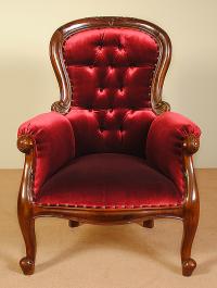 Стильное резное кресло Louis красное дерево 78267/80183