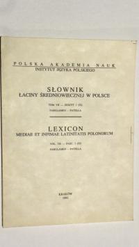 Словарь средневековой латыни в Польше, Т. 7 ст. 1