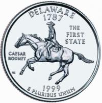 USA -1999 - 25 Centów - DELEWARE -STANY USA- KONIE
