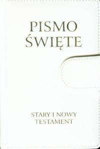 Pismo Święte Stary i Nowy Testament biała /mała z zapięciem