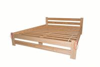 Сосновая деревянная кровать 180x200 высокий подголовник A