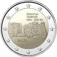 2 euro Malta GGantija Świątynie megalityczne 2016