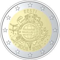 2 euro Estonia 10 lat euro w obiegu 2012