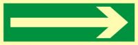 Kierunek drogi ewakuacyjnej znak 15x45 płyta PCV